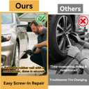 60PCS Tire Repair Rubber Nail Kit, Screw in Tire Plugs with Screwdriver, Tire Repair Screws Individual Packaging, Universal for Car Motorcycle Truck Tubeless Tire Puncture Repair