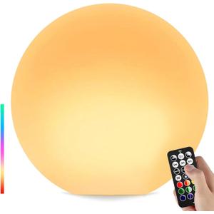 LOFTEK Pool LED Light Ball - 12-inch Sphere Lamp Rechargeable - 16 RGB Cool Lamp for Bedroom Ambient Lighting - Smart Night Light for Baby Nursery - Waterproof Light for Yard & Pool Decor, 1PCS