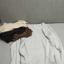 Ficerd 4 Pack Women's Maternity Shirts Long Sleeve Side Ruched Tops Crew Neck Fall Pregnancy T-Shirts Casual Mama Clothes Size M