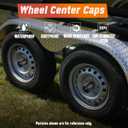 4Pcs 3.19in Wheel Center Caps Push Through with 24 Lug Nuts Sets - Stainless Steel Trailer Hub Cap and 1/2''-20 Lug Nuts for Truck SUV RV Wheel Rim, Matt Black