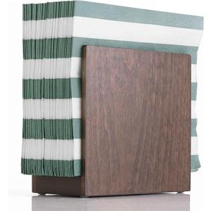 Napkin Holder For Table - Wooden Farmhouse Napkin Holders, Brown Simple Upright Vertical Dining Table Cocktail Napkins Dispenser, Kitchen Rustic Natural Walnut Wood For Paper Napkins