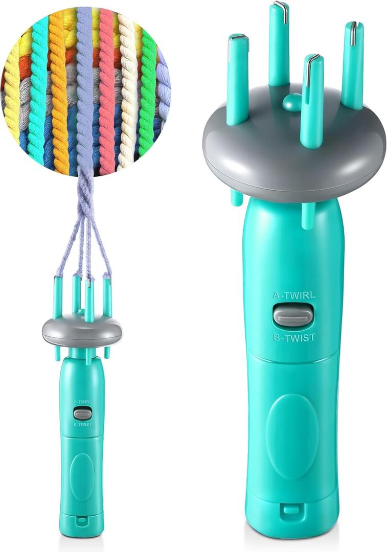 Enhon Cord Maker Portable Fringe Twister, Handheld Cord Maker for Craft Yarn Making Twister for Beginners (Patent Pending) (Green)