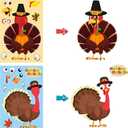 2 x 30PCS Thanksgiving Party Games for Kids - Make Your Own Stickers, DIY Gobble Stickers, Thanksgiving Party Favors