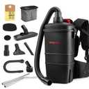 Shop-Vac 5430299 Backpack Vacuum Commercial, 1.5 Gallon 4.5 PHP Ergonomic Canister Vacuum Cleaner with HEPA Filtration, 1.5-Inch Attachments, Corded, for Multi-Surface Cleaning, Carpet and Hard Floor