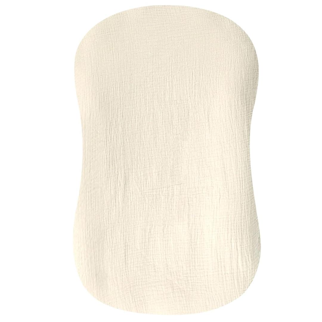 Hooyax Muslin Baby Lounger Cover 1 Pack, 100% Cotton Soft & Breathable Infant Lounger Covers Only for Newborn (Cream)