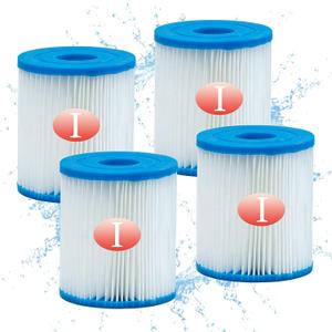 Type I Filter Cartridge for Pools,Replacement Filters Cartridge for 58093,for Summer Waves,for 300/330 Gal/H Filter Pumps (4 Pack)