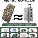 Wolt 120L Rolling Duffle Bag with Wheels, Military Deployment Bag, Large Size