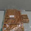 Astercook Deep-Carbonized Bamboo Cutting Boards for Kitchen with Wood Storage Stand, Reversible Charcuterie & Chopping Boards with Juice Grooves and Easy-Grip Handles, Knife-Friendly, Kitchen Gift