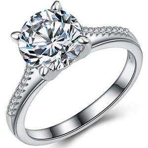 Jude Jewelers Stainless Steel 2.0 Carat Wedding Engagement Propose Statement Anniversary Halo Ring 9.5 Size