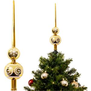 Christmas Tree Topper, Snowflake Design, Plastic Finial Tree Topper for Xmas Tree Elegant Christmas Decorations (Gold)