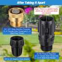 Feekoon 3 Set 25 Psi Drip Irrigation Faucet Adapter Kit 1/2'' Irrigation Tubing to 3/4'' Faucet Water Pressure Regulator Backflow Preventer with Filter, Drip System Parts