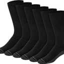 Hanes Men's Crew Socks Pack, 6-pair Pack, Max Cushion Moisture-wicking Stay Dry Athletic Over-the-calf Socks for Men (Black, L)