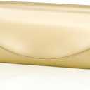 Larcenciel Metallic Patent Leather Clutch Purses for Women, Fashion Curved Flap Envelope Evening Handbags w/Chain Party Bags