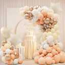 Beige White Sand Metallic Champagne Gold Balloons Garland Arch Kit, Ivory Nude Neutral Cream Balloons with Cream Heart Pentagram Foil Balloons for Wedding Baby Bridal Shower Party Decorations