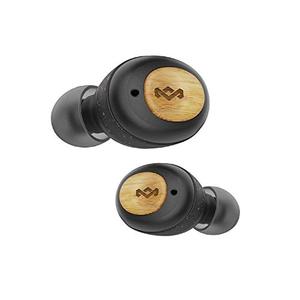 House of Marley True Wireless Champion Earbuds - Bluetooth 5.0 Earphones, Up to 28 Hours Battery Life with Quick Charge, Rechargeable Case, Eco Friendly Bamboo Design, Signature Black