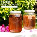 Folinstall 2 Pack 1 Gallon Glass Jar with Lid, Wide Mouth Mason Jars, Large Glass Flour Storage Containers with Airtight Lids, Candy Jar Safe for Cookie, Kombucha, Pickle, Sugar