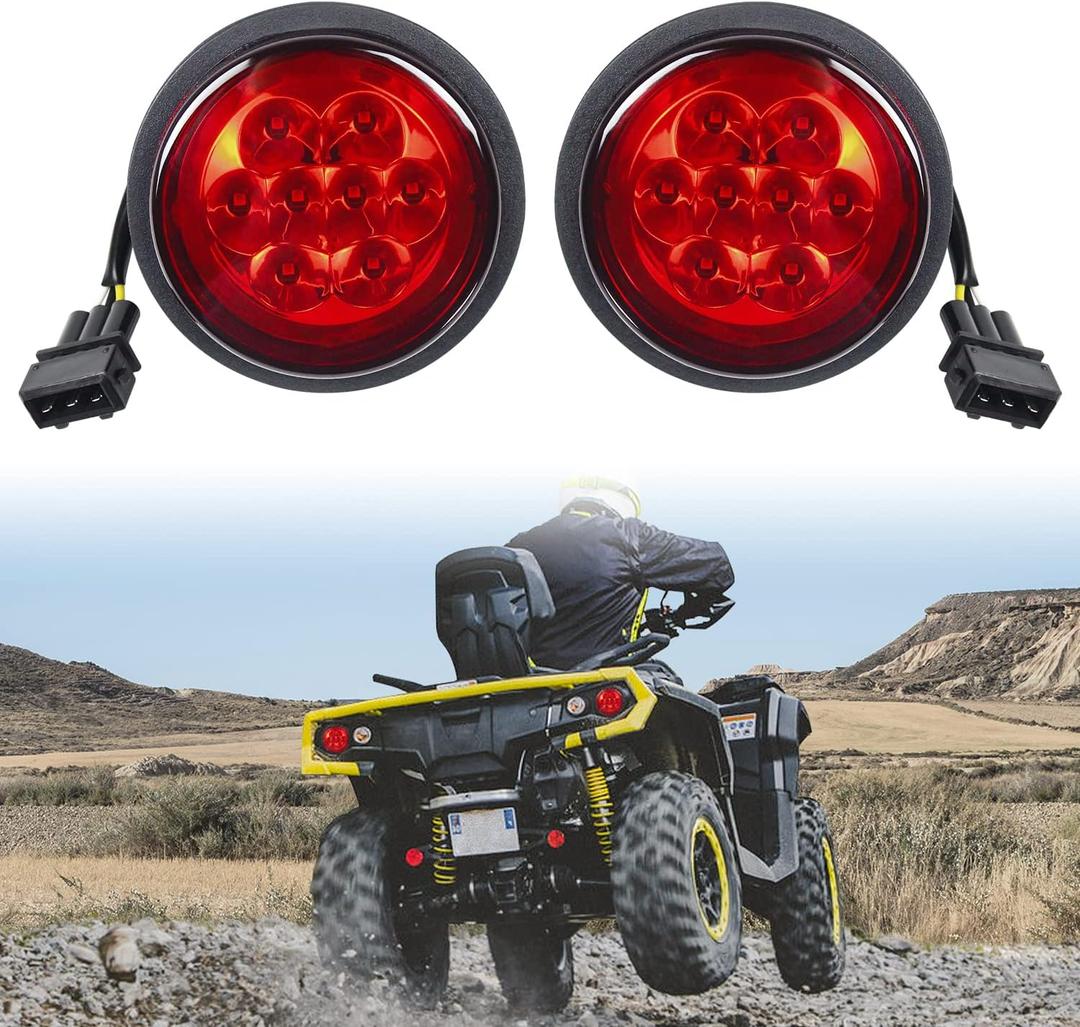 Pair Red LED Tail Light Assembly Compatible with Can Am Outlander, Rear Brake Lights Tail Lamps Compatible with Can-Am Outlander Renegade Commander Maverick 2011-2017,Replace #710001645