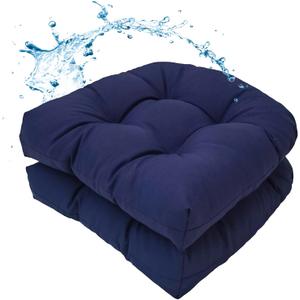 MTMR Water-Repellent Outdoor Chair Cushions Set of 2, 19”X19” Patio Chair Cushions with High Elasticity PP Cotton, No Fading Tufted Seat Cushions for Outdoor Furniture, Thick and Large Patio Cushions