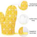 Yellow Checkered Oven Mittens, Heat-Resistant, Cute Checkered Oven Mittens,Oven Mitts and Pot Holders Sets for Baking, Grilling & Microwave Anti-Slip Silicone Kitchen Gloves 1 Pair 7 "x12.5