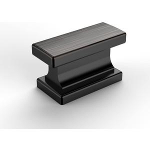 Amerdeco 10 Pack Oil Rubbed Bronze Cabinet Knobs 1.46 Inch(37mm) Single Hole Cabinet Handles Rectangle Dresser Knobs Drawer Knobs and Pulls for Bathroom Cabinets