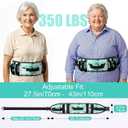 Rhino Valley Gait Belt Transfer Belt for Senior with 7 Handles, 59" Anti-Slip Transfer Belt for Elderly, Lift Belt with Quick Release Buckle, Medical Nursing Safety Patient Assist, Green Lily