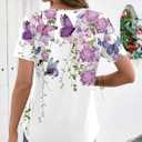 LOMON Womens Short Sleeve V Neck T Shirts Summer Tops Basic Tees Business Casual Blouses Trendy Fashion Clothes