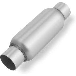 A-KARCK 2.5" Inlet Exhaust Resonator, 2.5" Inlet 2.5" Outlet 13" Overall Length Muffler Resonator Stainless Steel