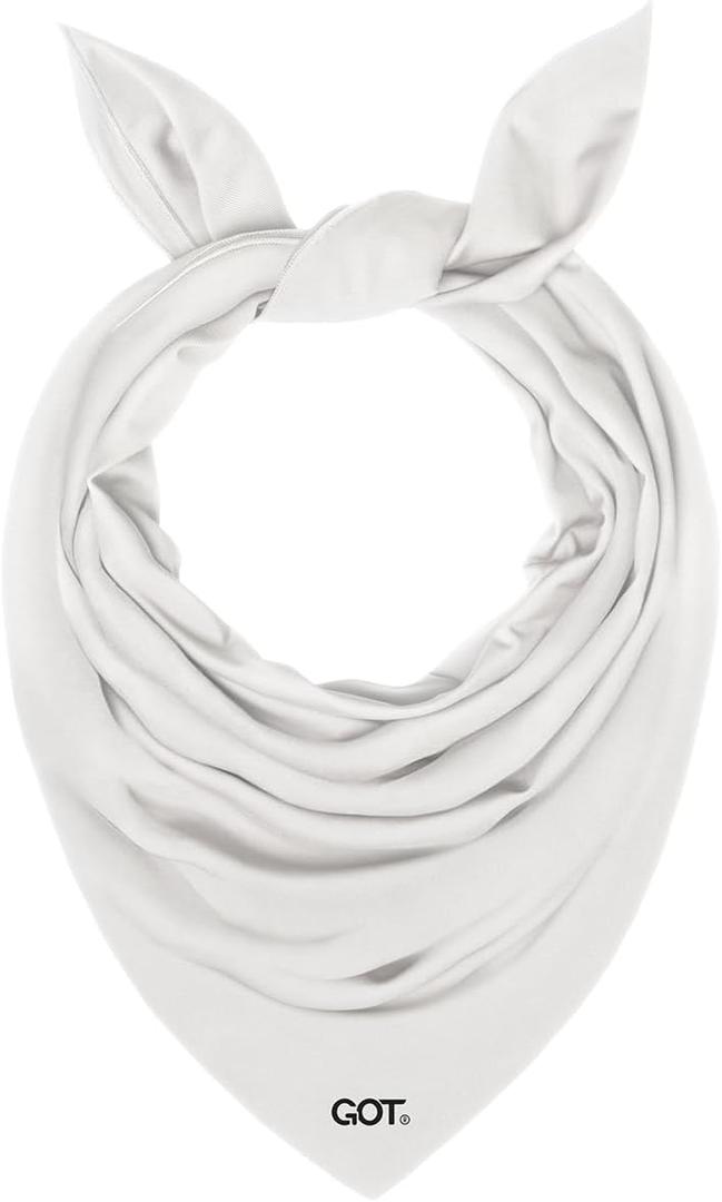 GOT Sports UPF 50+ Cooling Bandana for Men & Women - Thermoregulation, Moisture-Wicking, Sun Protection Bandana Neck Wraps (White)