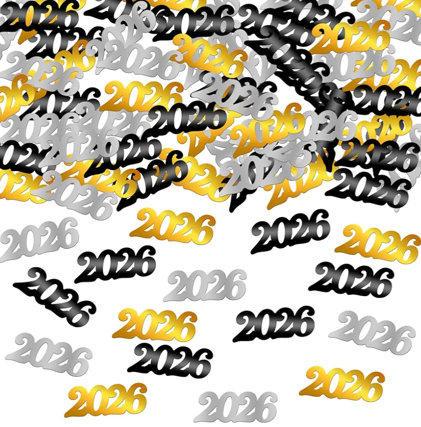 KatchOn, Shiny New Years Confetti - Pack of 500 | 2026 Confetti for Happy New Years Decorations 2026 | NYE Decorations 2026 | New Year Eve Party Supplies 2026 Pack of 2