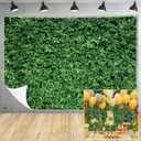 Green Leaves Backdrop - Nature Greenery Polyester Photography Background for Birthday Wedding Decor Soft Fabric Wall Banner | Baby Shower, Safari, Dinosaur Theme Photo Booth(7x5ft)