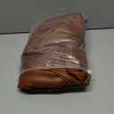 Thgonwid Round Unstuffed Pouf Cover, Leather Foot Stool Ottoman with Storage, Bean Bag Floor Chair, Multi Functional Footrest for Living Room, Bedroom or Balcony (Brown)