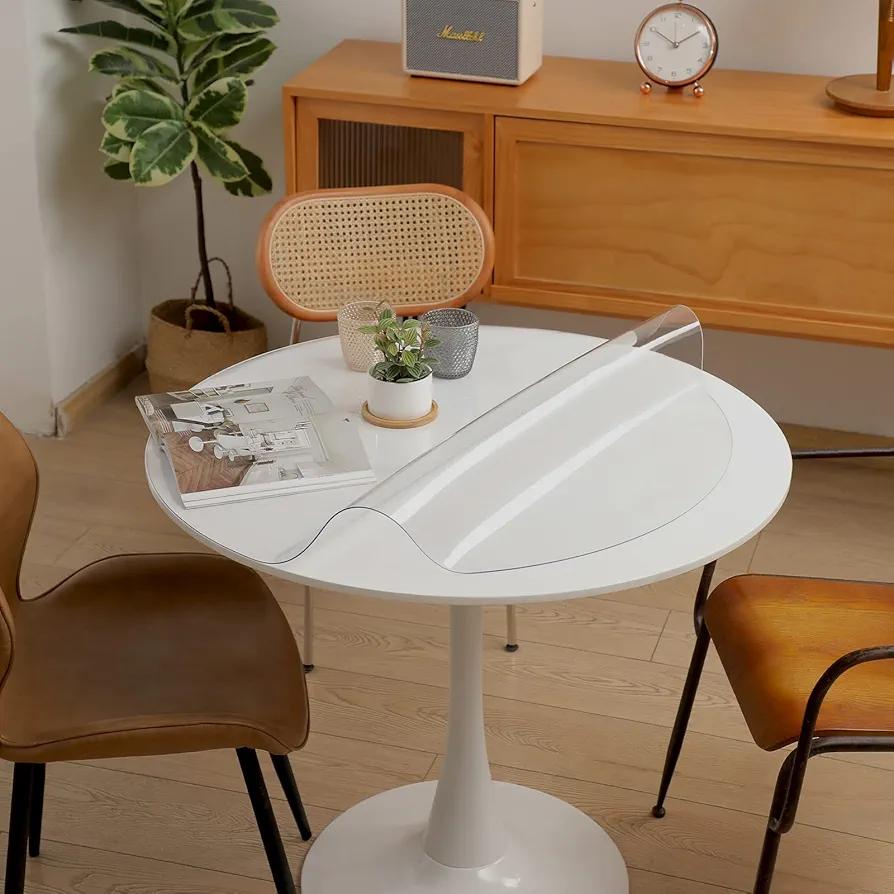 Round Clear PVC Tablecloths Waterproof Round Table Protector Anti-hot Table mat Thickness 2mm Transparent Tablecloths Dia.29 Inches