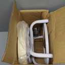 HPONQIONE Round Rolling Low Stool- PU Leather Low Stool 360° More Comfortable Swivel with Thickened Sponge Cushion for Nail Salon, Pedicure, SPA and Home (White Upgrade Edition)