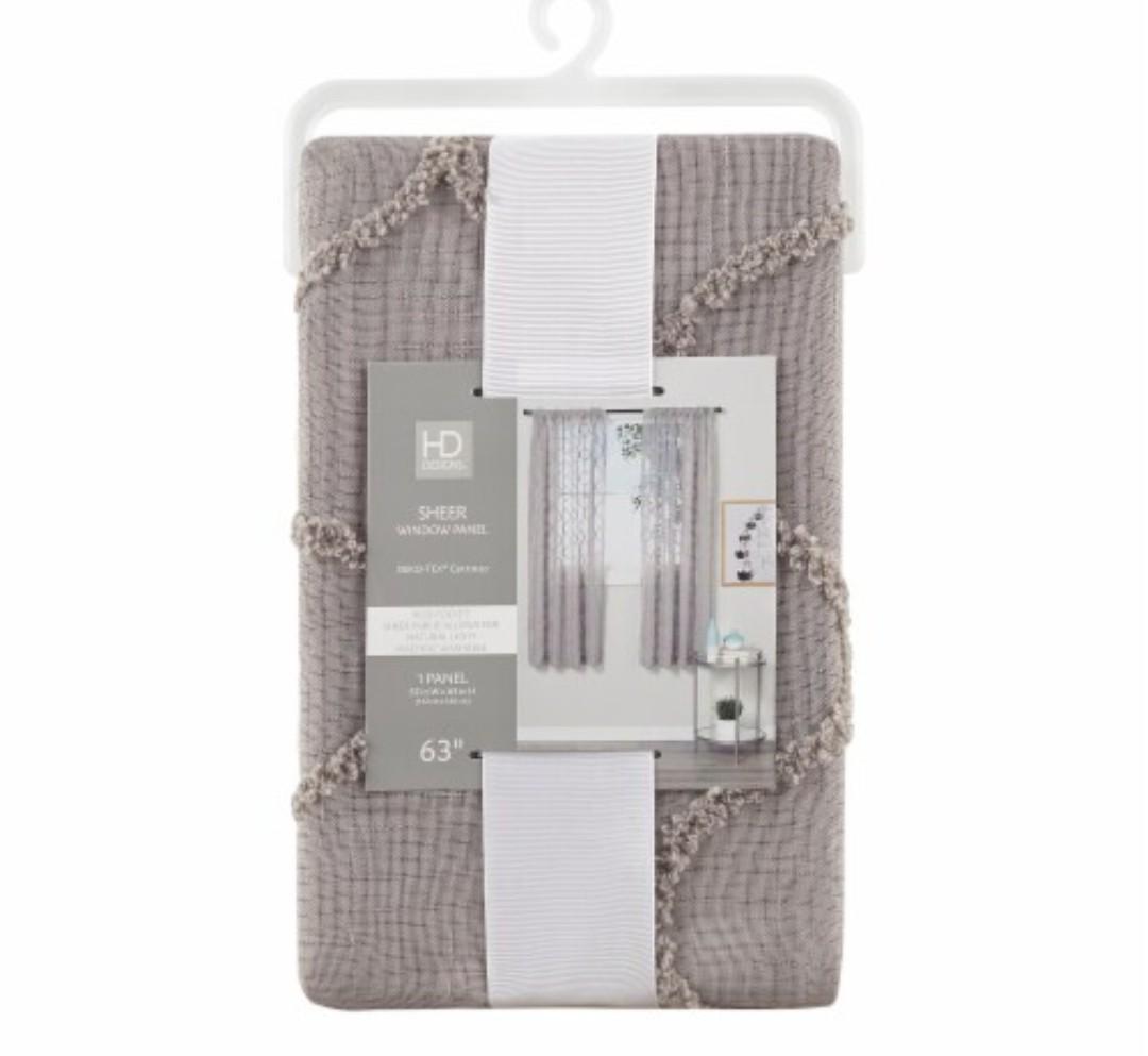 HD Design Sheer window panel 52inW × 63inH