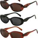 JiSoo Oval Bifocal Sunglasses for Women Reader Sunglasses Small Cute Reading Sunglasses for Women 3Pack (Black/Tea/Tortoise)