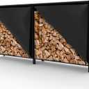 WALMANN 8ft Firewood Rack with Cover, Heavy Duty Firewood Rack With Weather Resistant 600D Oxford Fabric Cover, Indoor/Outdoor Wood Rack for Firewood (Black)