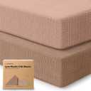 KeaBabies 2-Pack Muslin Crib Sheets for Boys, Girls - 100% Organic Cotton Fitted Baby Crib Mattress Sheet, Soft Breathable Standard Toddler Bed Cover Bedding Set, Neutral, Durable 52x28 (Russet)