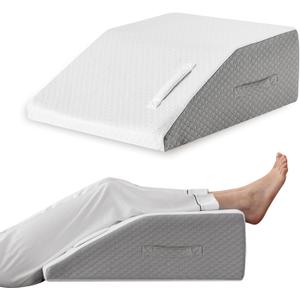 Ruqmuis Leg Elevation Pillow for After Surgery, Leg Elevating Pillow for Swelling & Blood Circulation, Leg Wedge Pillow for Sleeping, Knee Pillow for Knee Hip Ankle Pain Relief, 23.616.88Inch White