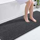 OLANLY Bathroom Runner Rugs 70x24, Soft Absorbent Chenille Bath Rugs, Rubber Backing Quick Dry, Machine Washable Long Bath Mats for Bathroom Floor, Tub and Shower, Home Decor Accessories, Dark Grey
