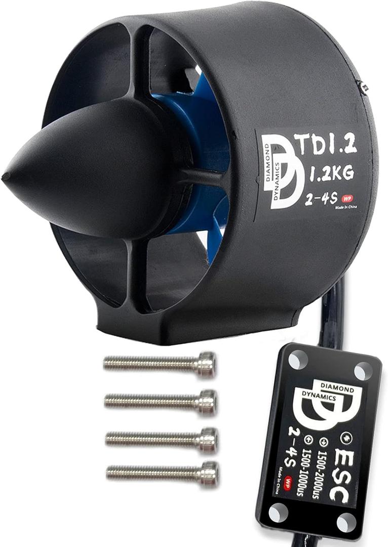 DIAMONDDYNAMICS Underwater Thruster 1.2kg Thrust 12V Brushless Motor with bi-Directional Full Waterproof ESC for ROV,RC Boat,Underwater Vehicle,Diving,Seafloor Photography,Seabed Exploration (CCW)