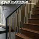 44" Brass Gold Wrought Iron Rectangle Balusters for Staircase Interior, 1/2" Square Hollow Iron Spindles, Decorative Stair Railing, Pack of 10