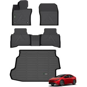 ANBINGO Floor Mats & Cargo Liner Custom for Toyota Prius & Prius Prime 2026 2025 2024 2023 All Weather Prius Car Mats 1st, 2nd Row Set & Cargo mat Prius Floor Mats 2026 Accessories-Black