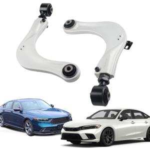 BP67476 2x Aluminium Alignment Rear Camber Kit Adjustable Camber Arms Compatible With 2016-2022 Honda Civic Accord CR-V Rear Forged Pair Left Right Adjustment Kit Silver Replaces 67476
