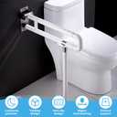 Modunful Upgraded Handicap Grab Bar for Bathroom, Flip Up Toilet Hand Rail for Elderly, Disabled, Pregnant, 23.6 Inch, White, Textured Finish, Stainless Steel