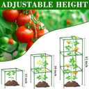 ZeeDix 45 Inch Tomato Cages 2 Pack, Heavy Duty Adjustable Metal Garden Plant Supports for Climbing Vegetables - Square Cage for Tomatoes, Cucumbers, Peas, Flowers with 20 Plant Clips