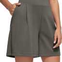 ODODOS Modal Soft Wide Leg Shorts for Women High Waist Casual Relaxed Shorts with Pockets-Inseam 4"/ 6" (Medium, Deep Grey)