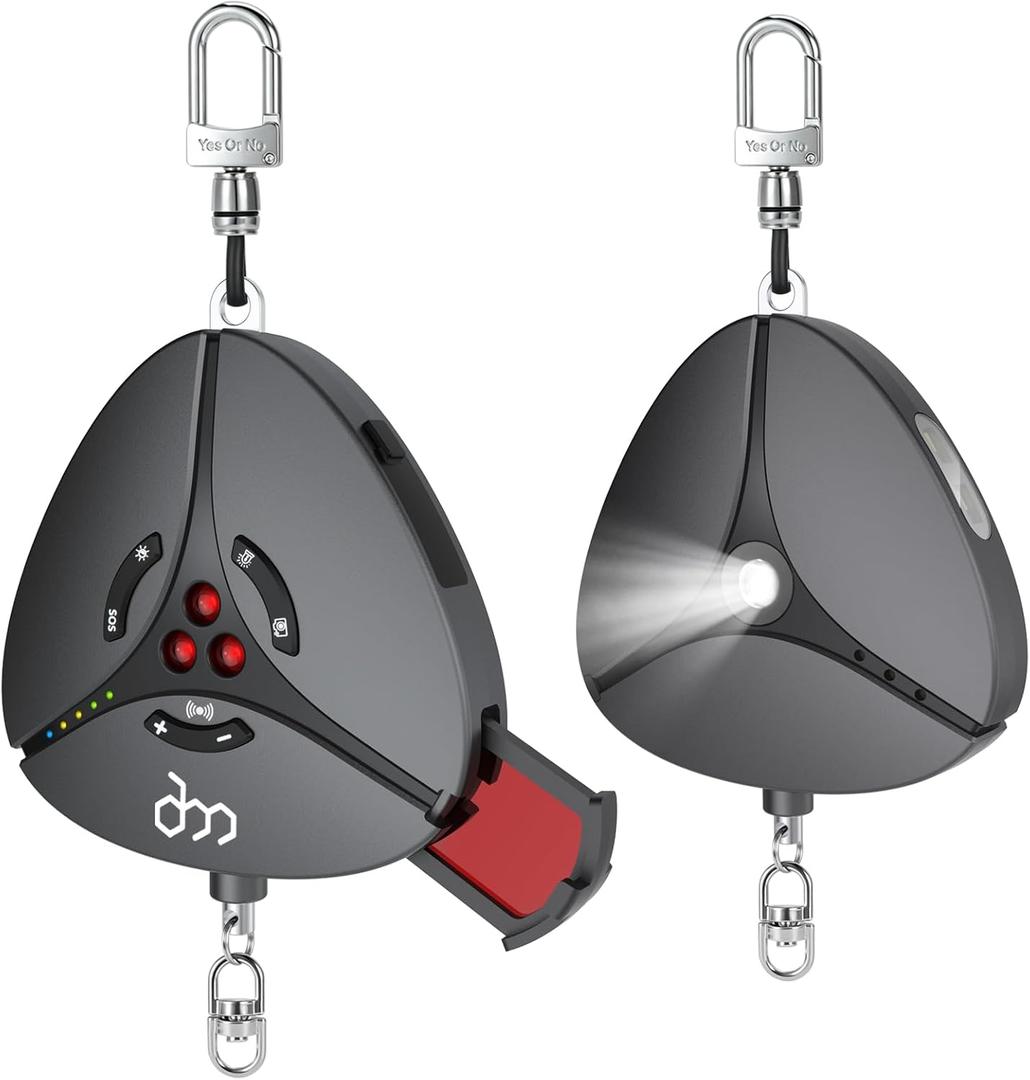 GPS Tracker Detector & Signal Detector  Portable Hidden Camera Detector and Tracker Detector with Alarm & Flashlight, Travel Security Keychain for Women (Black)