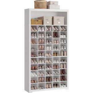 VASAGLE Tall Shoe Storage Cabinet, 10‑Tier, Holds Up to 50 Pairs of Shoes, 13.2"D x 39.4"W x 75.4"H