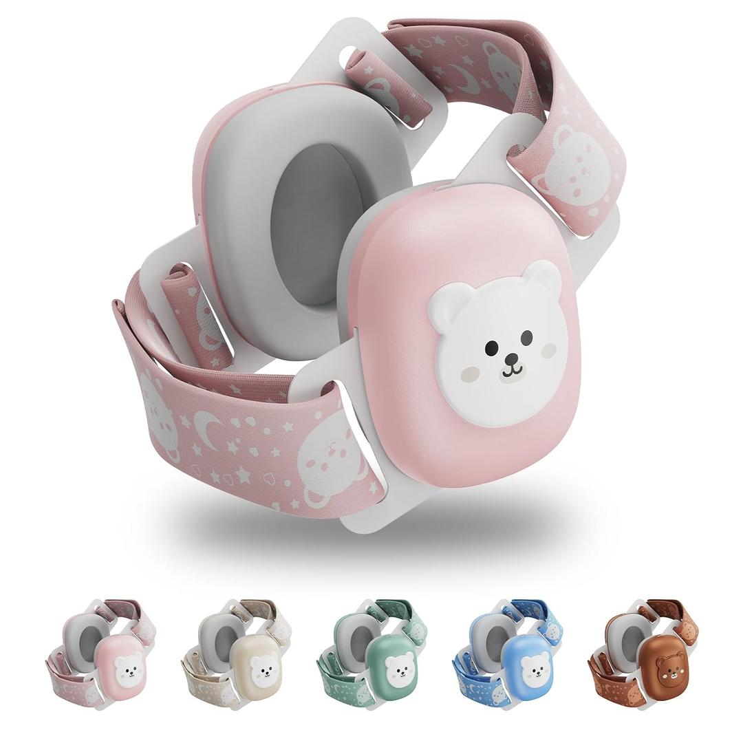 Floriogra Baby Headphones for Noise - Infant Ear Muffs Noise Protection - CE & ANSI Certified - Babies Noise Cancelling Headphones - Baby Ear Protection for 3 Months to 4 Years(pink)
