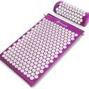 ProsourceFit Acupressure Mat and Pillow Set for Back/Neck Pain Relief and Muscle Relaxation Large - Purple/White